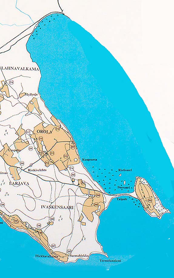 Pyh&auml;kyl&auml; map eastern part